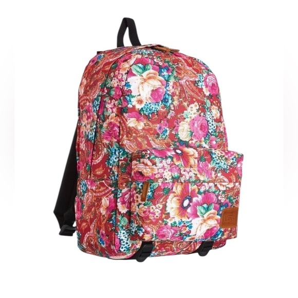 Vans Floral Backpack with Front Pocket Organizer Pink - Picture 12 of 12